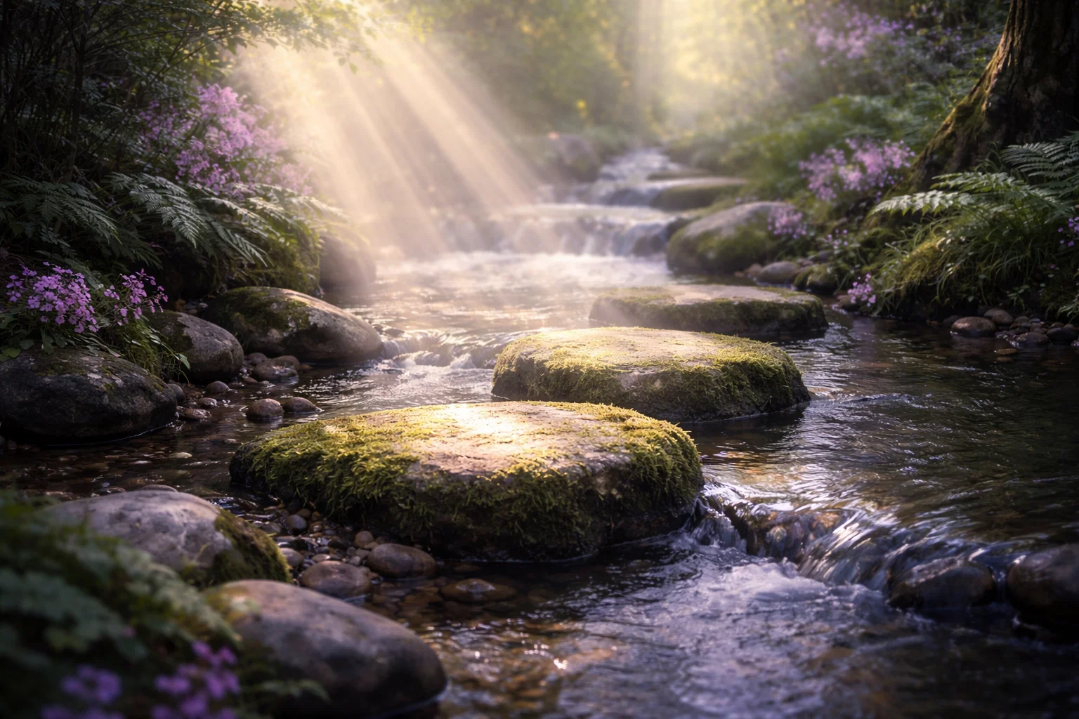 Fluss mit Steinen